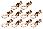 Bare Copper Ring Terminal - 4 AWG, 1/2" Hole (10 Pack)