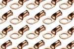 Bare Copper Ring Terminal - 4 AWG, 1/2" Hole (50 Pack)