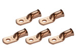 Bare Copper Ring Terminal - 1 AWG, 1/4" Hole (5 Pack)