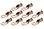 Bare Copper Ring Terminal - 1 AWG, 3/8" Hole (10 Pack)