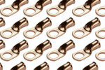 Bare Copper Ring Terminal - 1 AWG, 1/2" Hole (100 Pack)