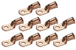 Bare Copper Ring Terminal - 3/0 AWG, 3/8" Hole (10 Pack)