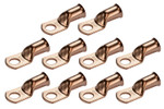 Bare Copper Ring Terminal - 4/0 AWG, 1/2" Hole (10 Pack)