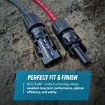 10 AWG Solar Wire Extension 40 Ft Black + 40 Ft Red with Staubli MC4 Connectors - Made in USA