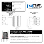 3/4" Female NPT Thread 3/4" Body Male Hydraulic Coupler ISO 7241B Ball Valve Quick Connect