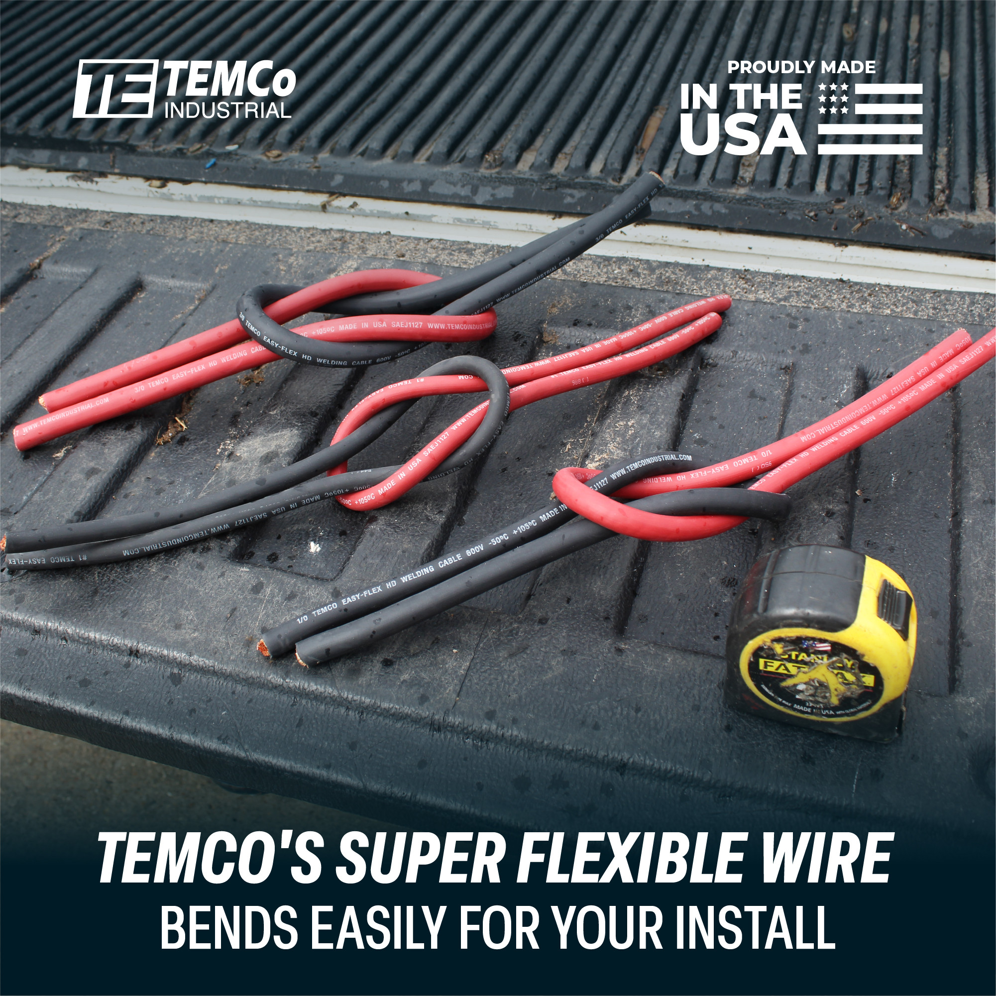 TEMCo WC0312 Welding Cable 4/0 AWG 50 ft Black TEMCo Industrial