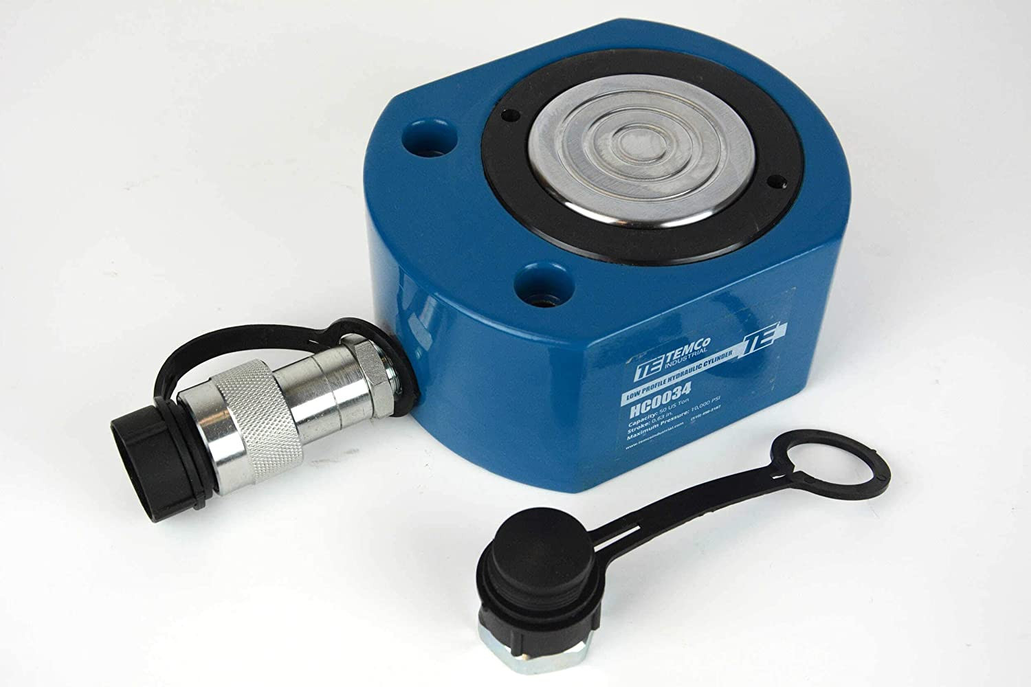 Low Profile Height Hydraulic Cylinder Puck 50 Ton, 0.63" Stroke TEMCo Industrial