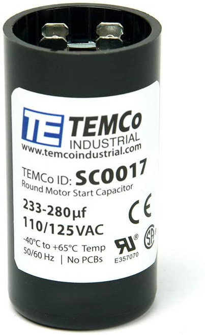 233-280 MFD uF Electric Motor Start Capacitor 110-125V - 125 volt