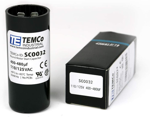 430-516 µF Capacitance Two 0.250 Quick Connect Terminals 110/125V Two 0.250 Quick Connect Terminals Inc. NTE Electronics MSC125V430 Series MSC Motor Start AC Electrolytic Capacitor