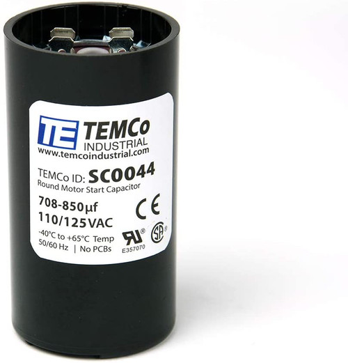 Two 0.250 Quick Connect Terminals 220/250V Two 0.250 Quick Connect Terminals Inc. NTE Electronics MSC250V72 Series MSC Motor Start AC Electrolytic Capacitor 72-86 µF Capacitance 