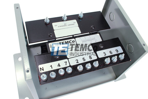 3 Phase - 600 Volts Primary - 460 Volts Secondary - 750 VA - Control Transformer - 60 Hz - Copper - Enclosed (Ventilated Core & Coil) - TEMCo - T06548