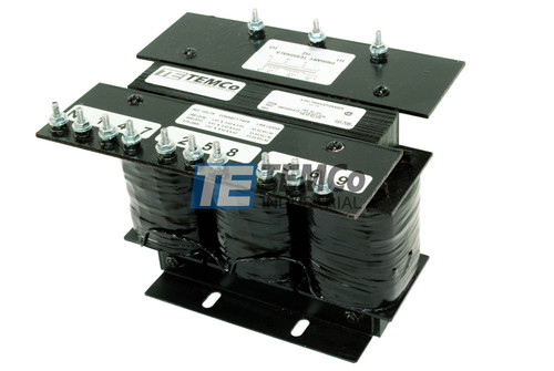 3 Phase - 600 Volts Primary - 208 Volts Secondary - 750 VA - Control Transformer - 50/60 Hz - Copper - Open (Core & Coil) - TEMCo - TT7743