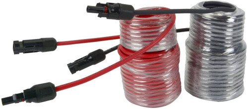 10 AWG Solar Panel Extension - 1 Pair 50 ft Black/Red