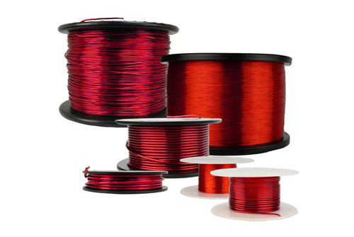 14 AWG Copper Magnet Wire MW0006 - 5 lb Magnetic Coil Red Soderon 155