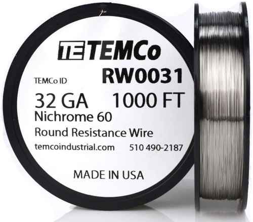 32 AWG 1000 ft Nichrome 60 resistance wire.