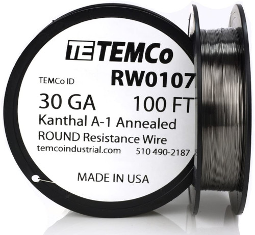 30 AWG 100 ft Kanthal A-1 round resistance wire.