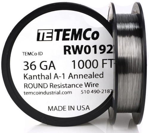 36 AWG 1000 ft Kanthal A-1 round resistance wire.
