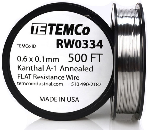 0.6 x 0.1 mm 50 ft Kanthal A-1 flat ribbon resistance wire