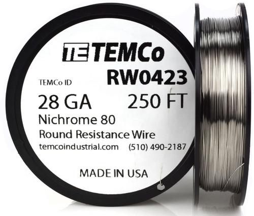 28 AWG 50 ft Nichrome 80 Resistance Wire - TEMCo Industrial
