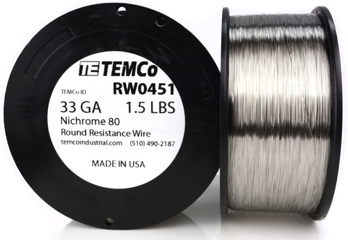 33 AWG 1.5 lb Nichrome 80 resistance wire.