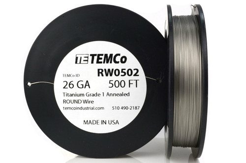 Titanium Wire 26 AWG RW0502 - 500 FT 3.38 oz Surgical Grade 1 Non-Resistance AWG