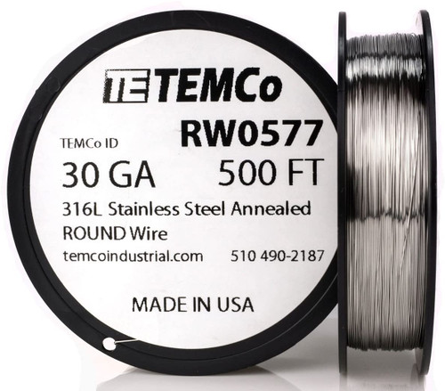 Stainless Steel Wire 30 AWG RW0576 - 250 FT 1.08 oz SS 316L Non