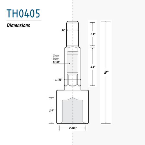 1-1/8'' / 30 mm Hex Shank Demo Hammer T Post Driver Attachment