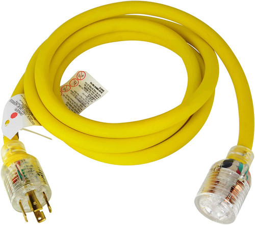 Cold Weather Generator Extension Power Cord  - 15 ft. Yellow