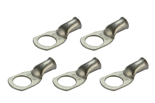 Tin Plated Copper Ring Terminal - 6 AWG, 1/2" Hole (5 Pack)