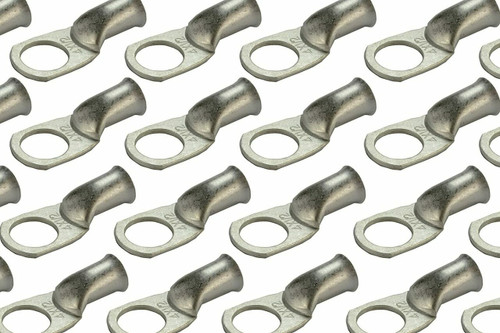 Tin Plated Copper Ring Terminal - 4 AWG, 1/2" Hole (100 Pack)