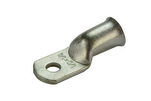 Tin Plated Copper Ring Terminal - 1/0 AWG, 1/4" Hole (100 Pack)