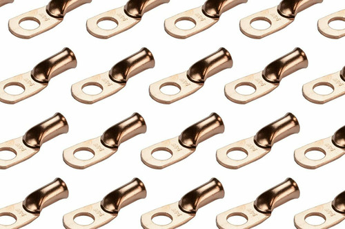 Bare Copper Ring Terminal - 6 AWG, 5/16" Hole (100 Pack)