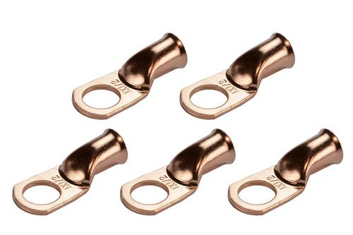 Bare Copper Ring Terminal - 1 AWG, 1/2" Hole (5 Pack)