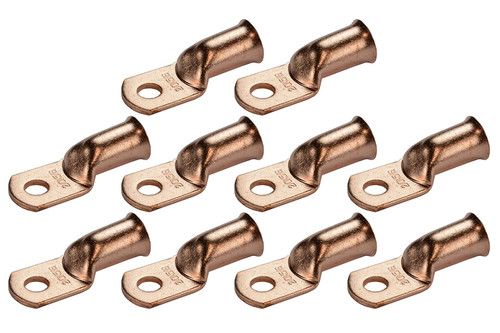 Bare Copper Ring Terminal - 2/0 AWG, 5/16" Hole (10 Pack)