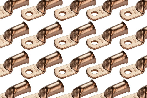 Bare Copper Ring Terminal - 2/0 AWG, 5/16" Hole (50 Pack)