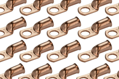 Bare Copper Ring Terminal - 2/0 AWG, 1/2" Hole (50 Pack)