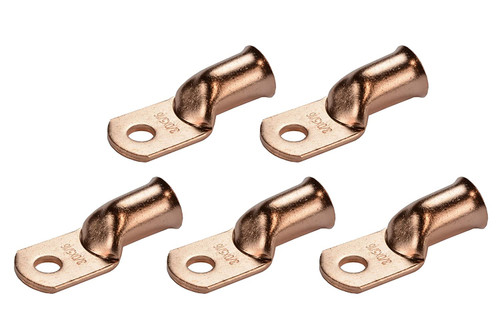 Bare Copper Ring Terminal - 3/0 AWG, 5/16" Hole (5 Pack)