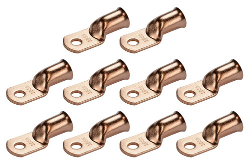 Bare Copper Ring Terminal - 3/0 AWG, 5/16" Hole (10 Pack)