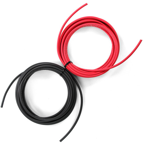 TEMCo 10 AWG Solar PV Wire,  10 Ft Black + 10 Ft Red,  Bare Copper - Made in USA
