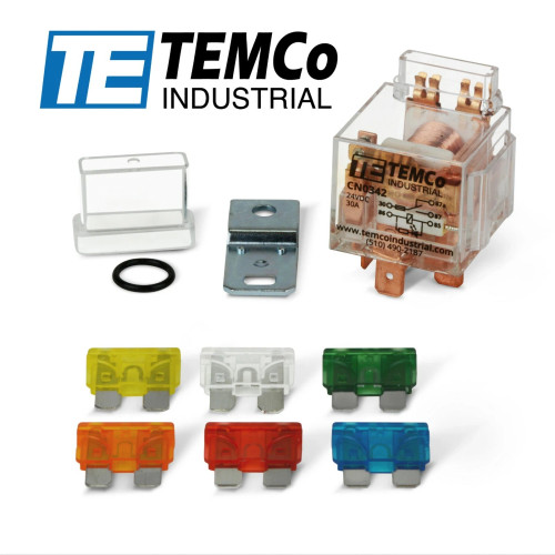 24V 30A 5 Pin Sealed Bosch Style Automotive Relay w/ Integrated Fuse SPDT