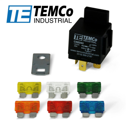 12V 30A 5 Pin Bosch Style Automotive Relay w/ Integrated Fuse SPDT