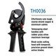 TEMCo TH0036 Ratcheting Cable Cutter - Cuts up to 1000 MCM (500mm²)