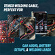 TEMCo 4/0 Gauge AWG 200 Ft Black Flexible Pure Copper Made in USA Welding Cable Battery Wire - Heavy Duty Solar, Inverter, Car, RV, Truck