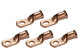 Bare Copper Ring Terminal - 1 AWG, 5/16" Hole (5 Pack)