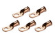 Bare Copper Ring Terminal - 1 AWG, 3/8" Hole (5 Pack)