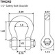 1/2" 2 TON D Ring Shackle Screw Pin Clevis Safety Bolt G2130 Style