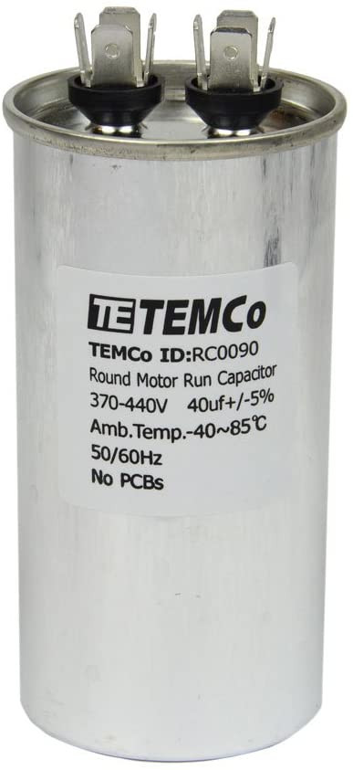 AC Electric Motor Run Capacitor RC0090 - 40 uf (mfd) 440 VAC Round HVAC