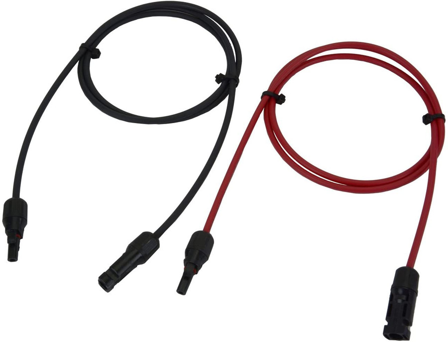 10 AWG Solar Wire Extension 5 Ft Black + 5 Ft Red with Staubli MC4 Connectors - Made in USA