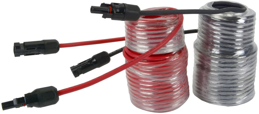 12 AWG Solar Wire Extension 50 Ft Black + 50 Ft Red with Staubli MC4 Connectors - Made in USA