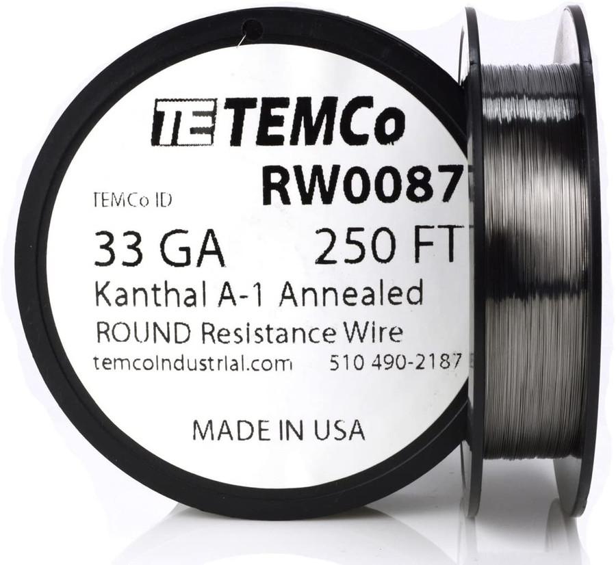 33 AWG 250 ft Kanthal A-1 round resistance wire.